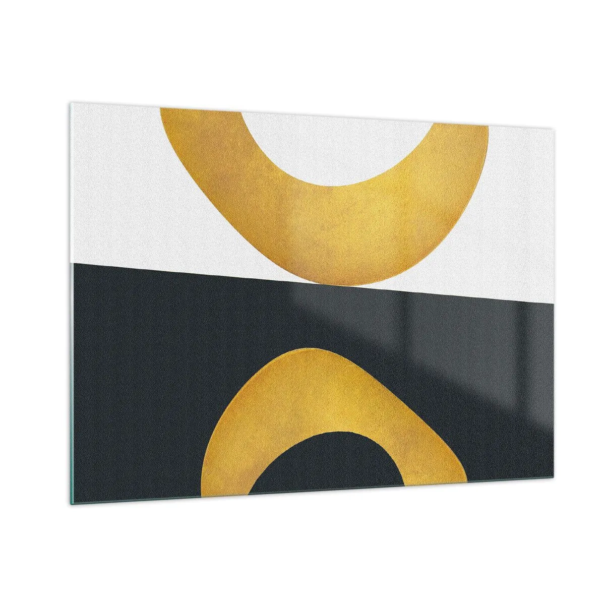 Billede på glas - Først: guld - 100x70 cm