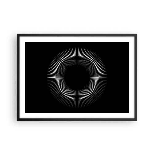 Plakat i sort ramme - Sort sol - 70x50 cm