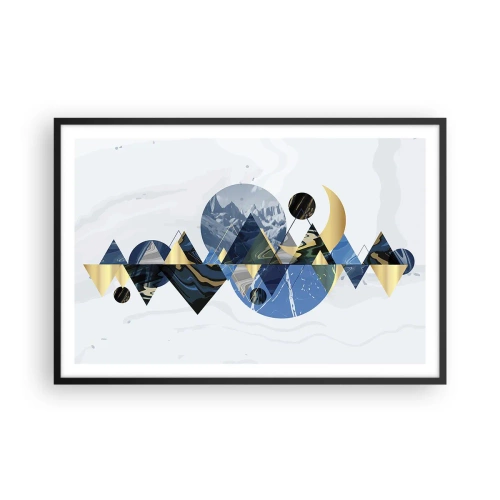 Plakat i sort ramme - Geometrisk landskab - 91x61 cm