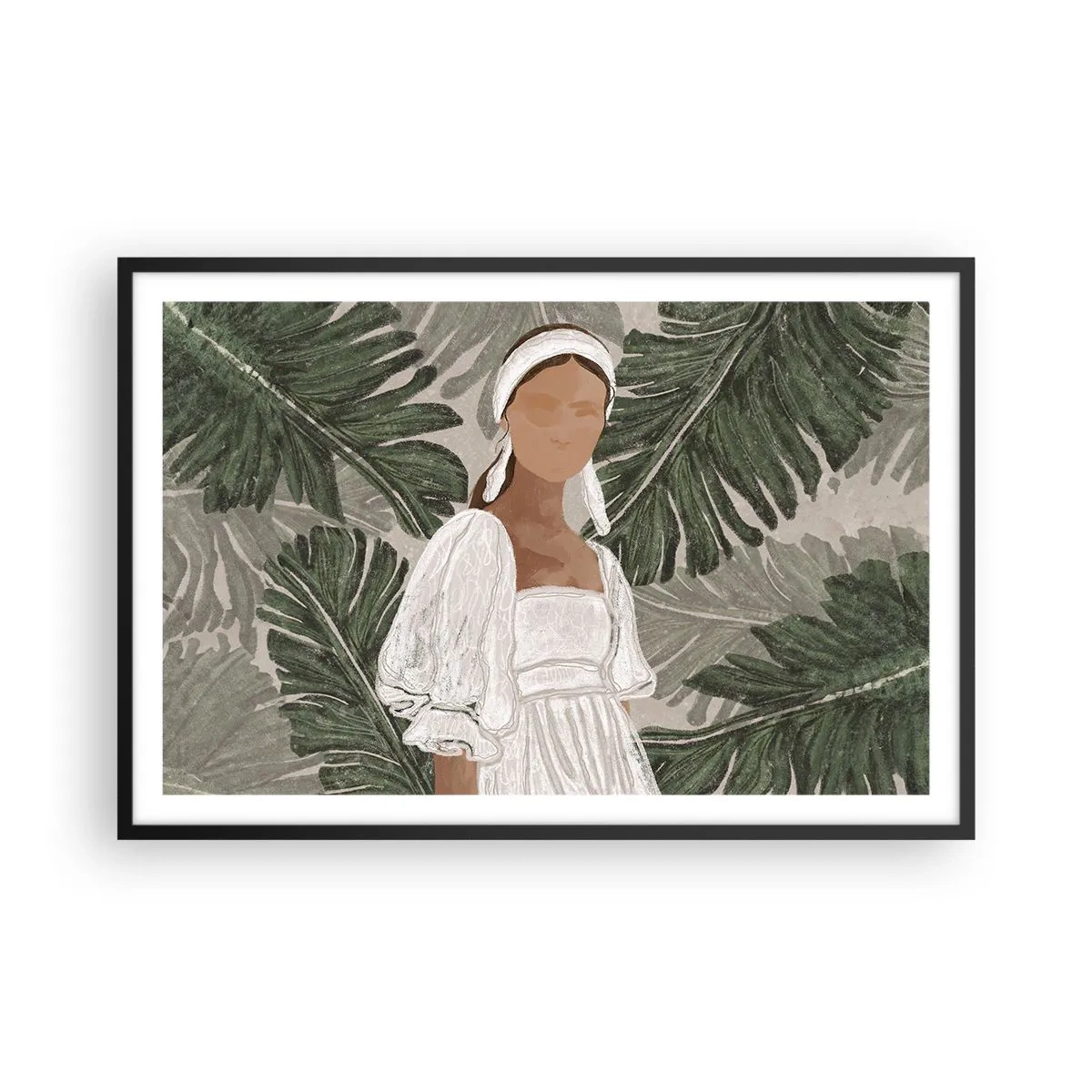 Plakat i sort ramme - Eksotisk portræt - 91x61 cm
