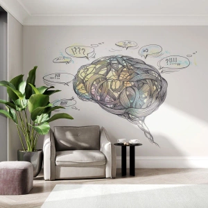 Fototapet Selvklæbende Deluxe Sticker - Mennesket - den store gåde - Abstraktion, Hjerne, Grafik - 250x175 cm