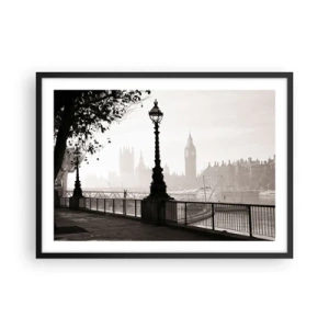 Plakat i sort ramme - London morgen - 70x50 cm
