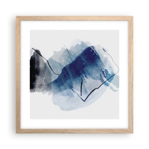 Plakat i ramme af lyst egetræ - Isbjerg - 40x40 cm