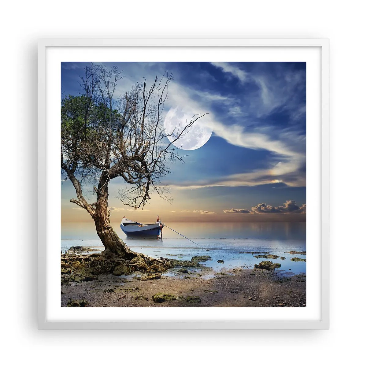 Plakat i hvid ramme - Er dette enden eller begyndelsen? - 60x60 cm