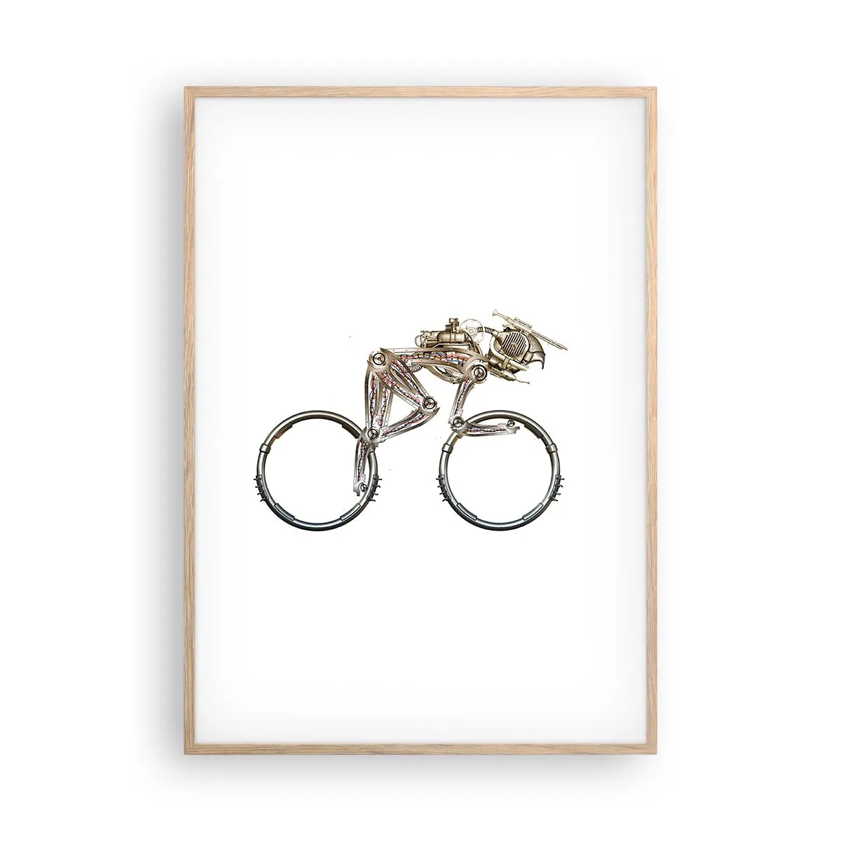 Plakat i ramme af lyst egetræ - En fantastisk maskine - 70x100 cm