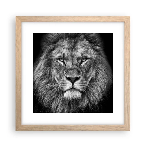 Plakat i ramme af lyst egetræ - I kroningsklædning - 30x30 cm