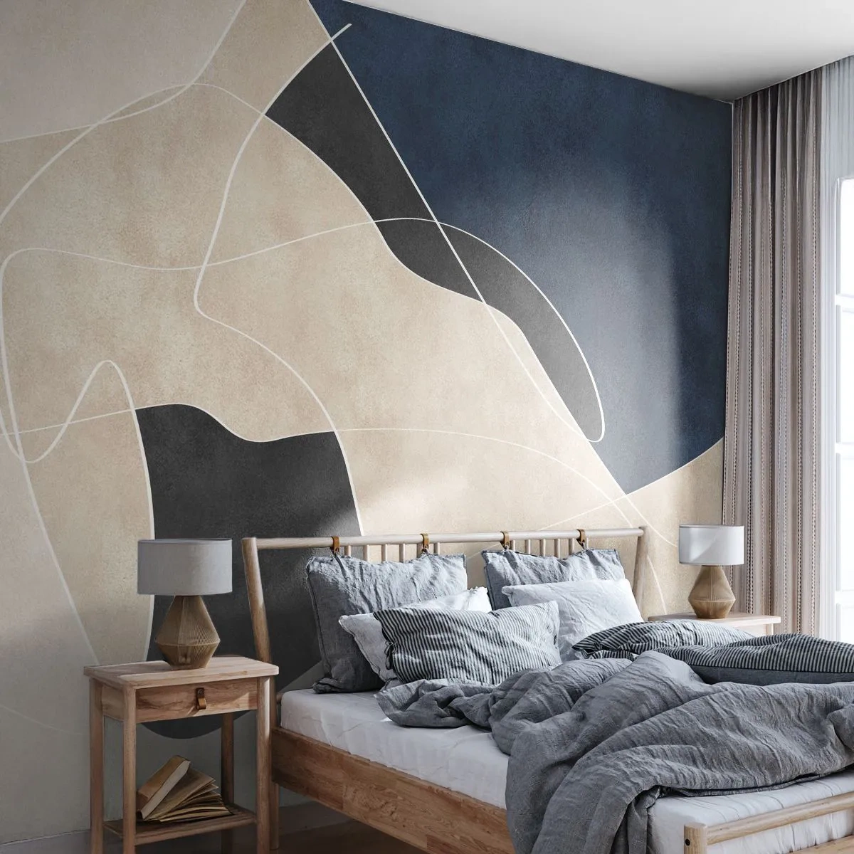 Fototapet på mål Premium Sand - Abstrakt komposition - kontrast af farver - Moderne, Abstraktion, Stykke