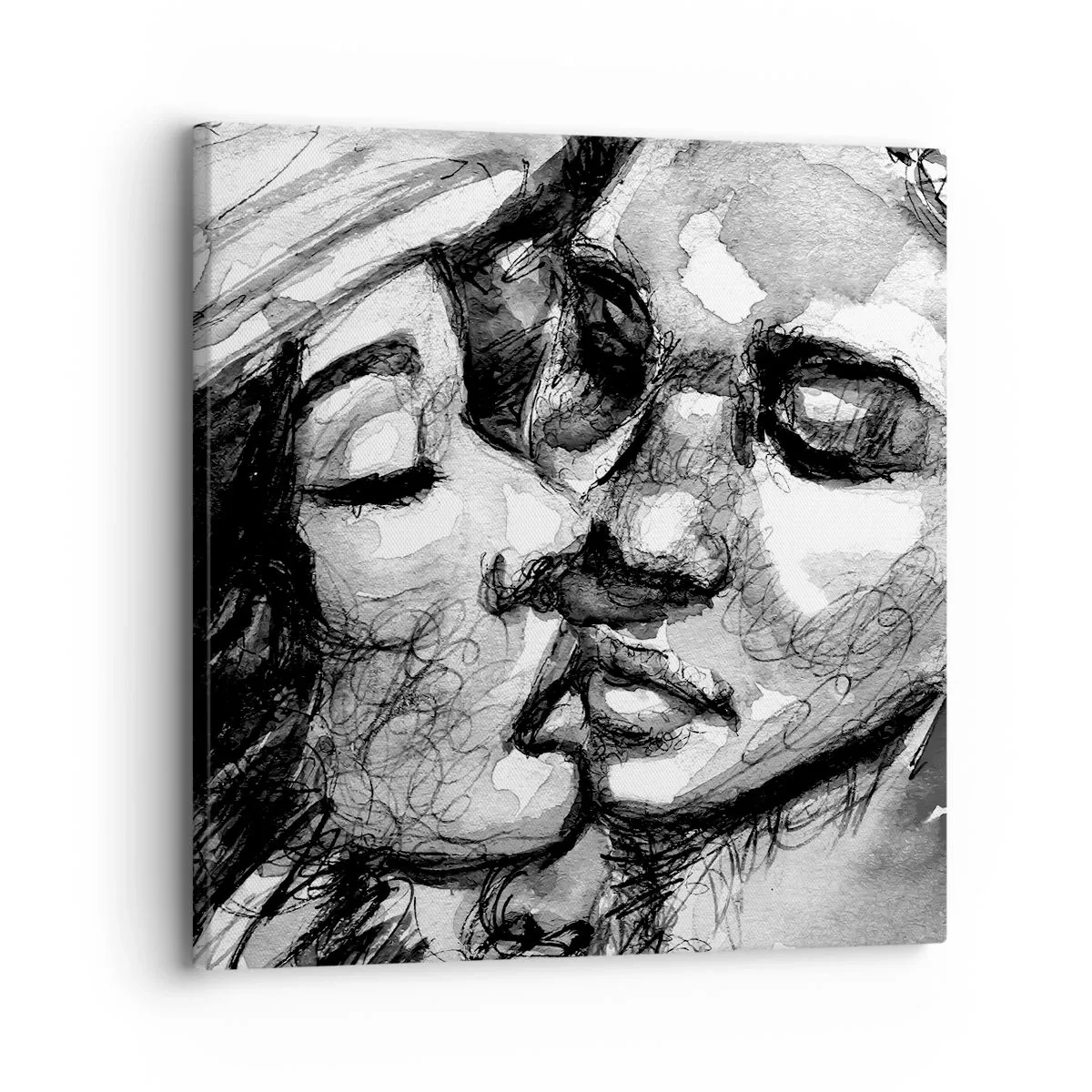 Lærredstryk - Billede på lærred - Et ømt øjeblik - 30x30 cm