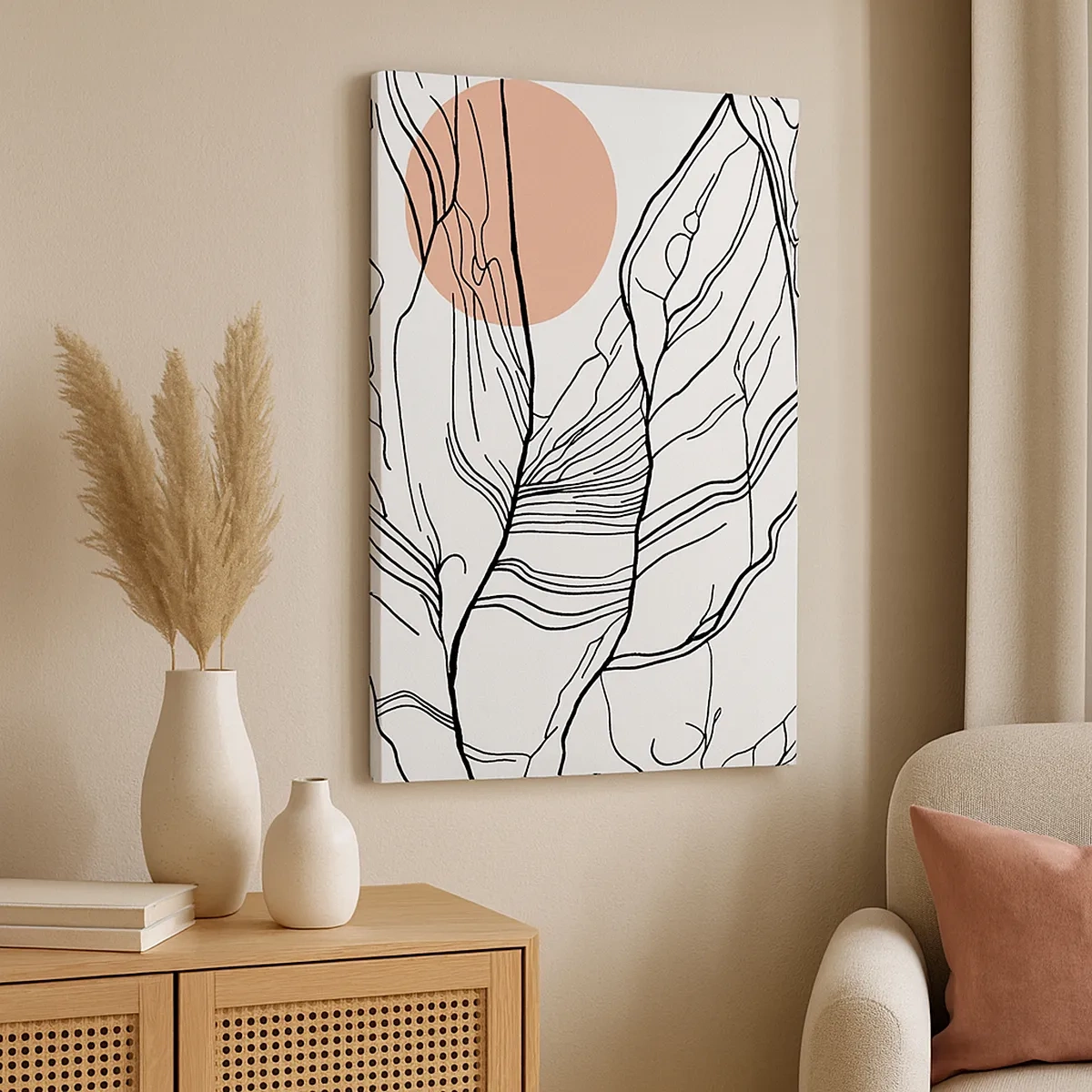 Lærredstryk - Billede på lærred - I et netværk af kviste - 50x70 cm