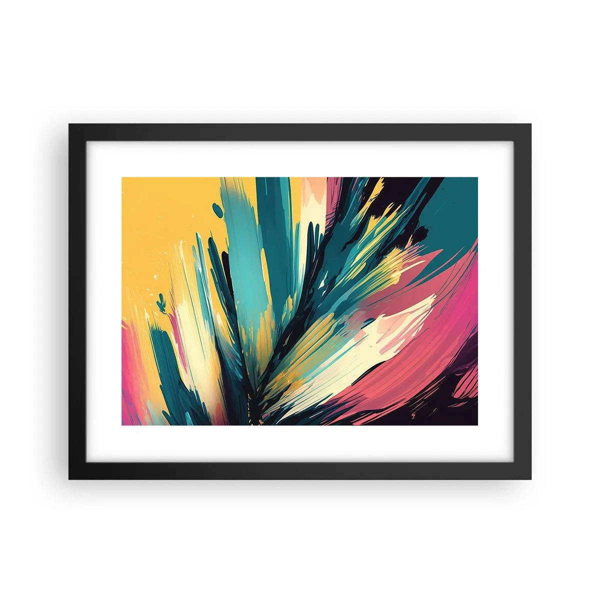 Plakat i sort ramme - Komposition - en eksplosion af glæde - 40x30 cm