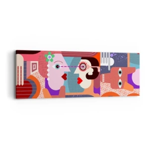 Lærredstryk - Billede på lærred - Øje mod øje - 90x30 cm