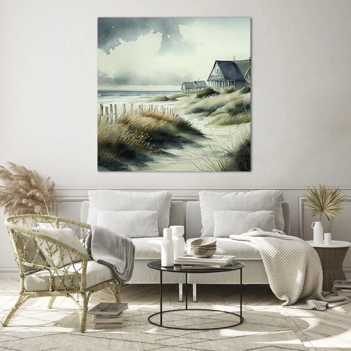 Billede på glas - Væk fra trængsel og travlhed - 60x60 cm