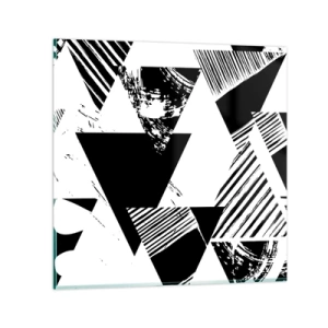 Billede på glas - Regn af trekanter - 30x30 cm