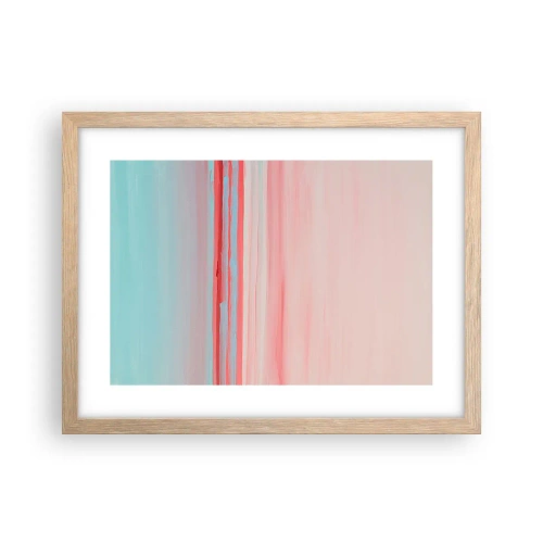 Plakat i ramme af lyst egetræ - Abstraktion ved daggry - 40x30 cm
