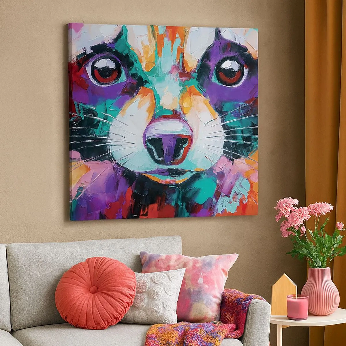 Lærredstryk - Billede på lærred - Kun gode følelser - 30x30 cm