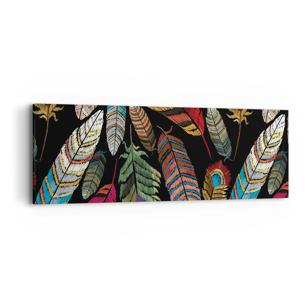 Lærredstryk - Billede på lærred - Fuglekarneval - 90x30 cm