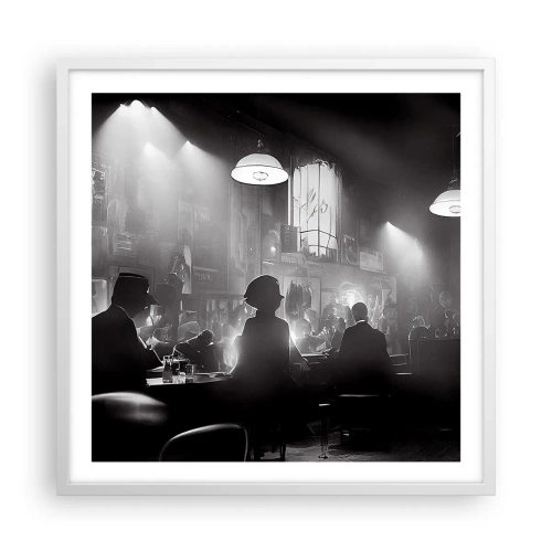 Plakat i hvid ramme - I en jazzet stemning - 60x60 cm