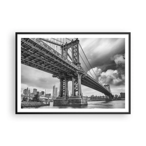Plakat i sort ramme - Til byens hjerte - 100x70 cm