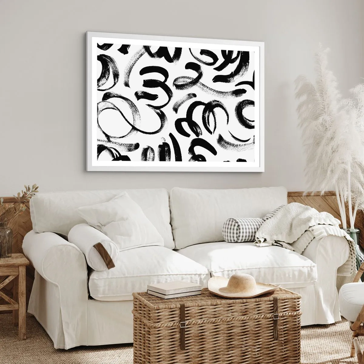 Plakat i hvid ramme - I sort og hvidt - 100x70 cm