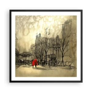 Plakat i sort ramme - En date i London-tågen  - 60x60 cm