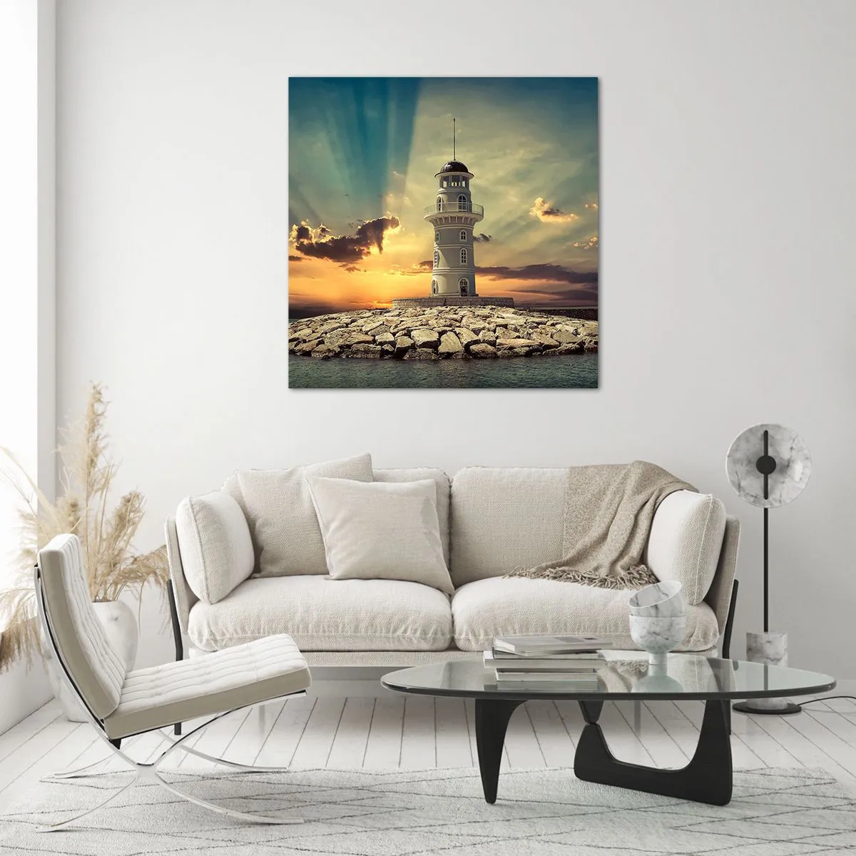 Billede på glas - Lys - Godhed - Skønhed - 50x50 cm