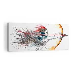 Lærredstryk - Billede på lærred - Mytisk kriger med en brændende bue - 120x50 cm