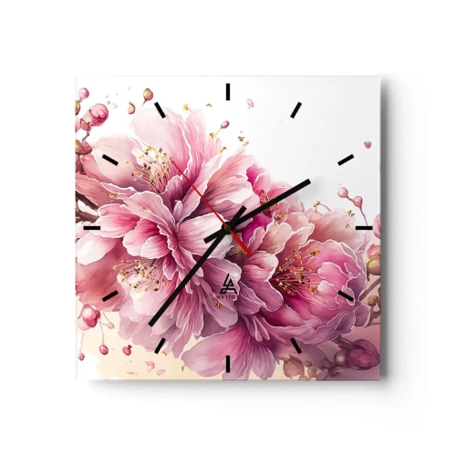 Vægur, Uret - Kirsebærblomst - 30x30 cm