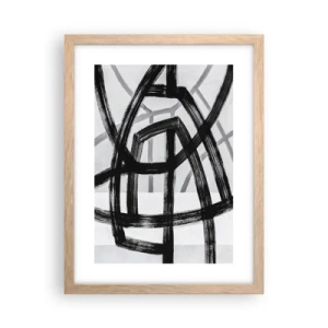 Plakat i ramme af lyst egetræ - Opbygning af dybde - 30x40 cm