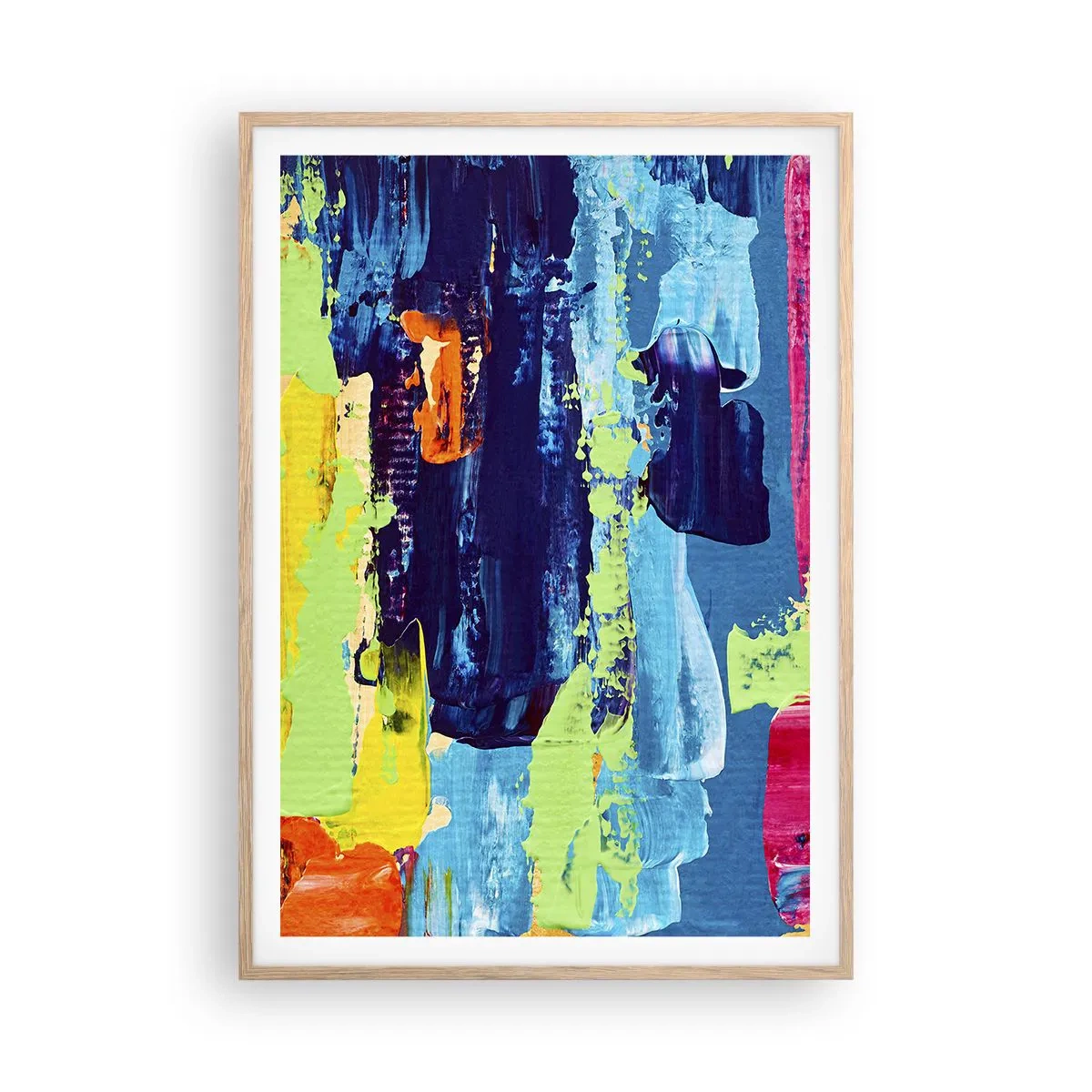 Plakat i ramme af lyst egetræ - Livet er smukt! - 70x100 cm