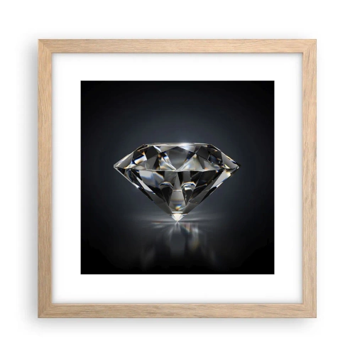 Plakat i ramme af lyst egetræ - Bedste veninde - 30x30 cm