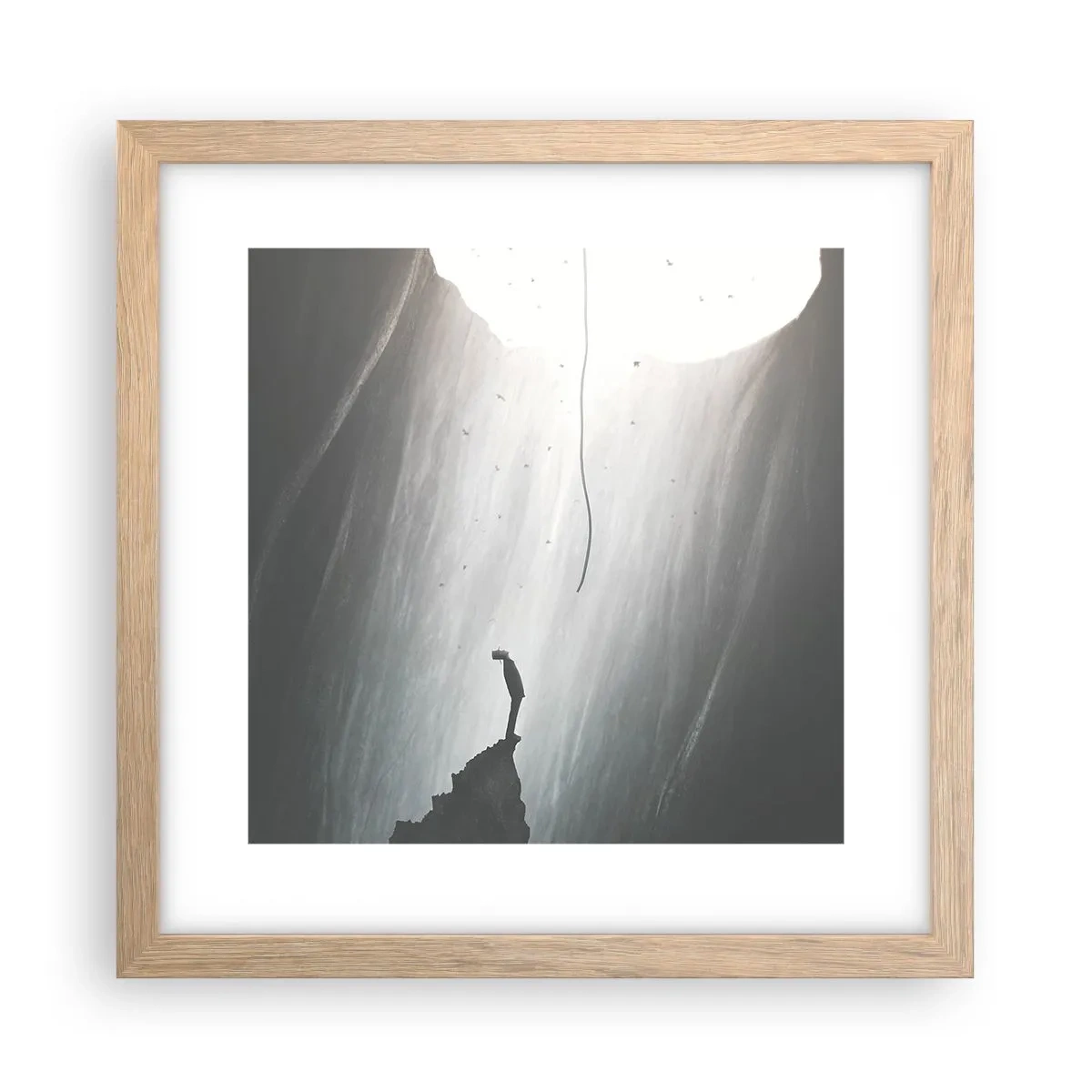 Plakat i ramme af lyst egetræ - Der er altid en vej ud - 30x30 cm