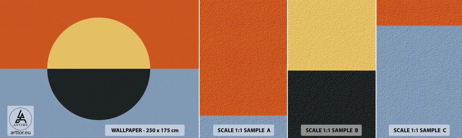 Prøve Fototapet Selvklæbende Deluxe Sticker - En sammensætning af varme og kølighed - Abstraktion, Stykke, Grafik - 100x30 cm