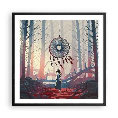 Plakat i sort ramme - Det hemmelige ritual for lykke - 60x60 cm