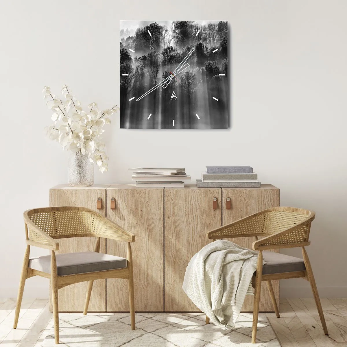 Vægur, Uret - I stråler af lys - 40x40 cm