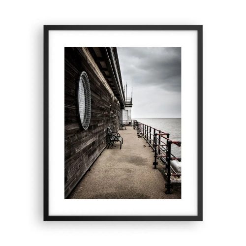 Plakat i sort ramme - Tiden er gået i stå - 40x50 cm