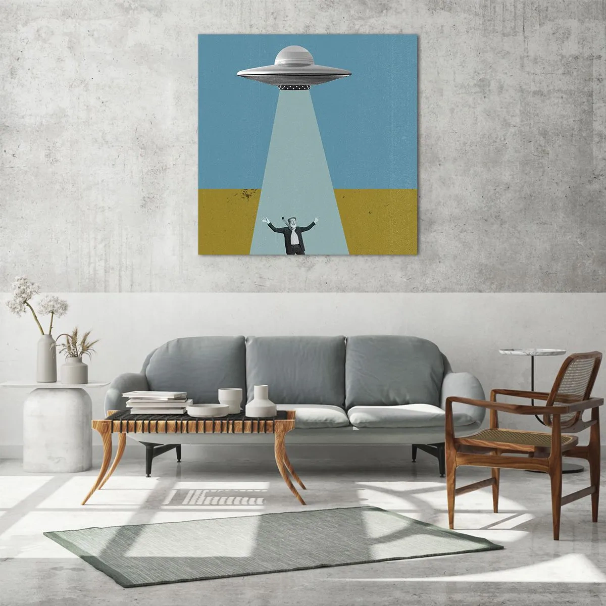 Billede på glas - Et tæt møde - 40x40 cm