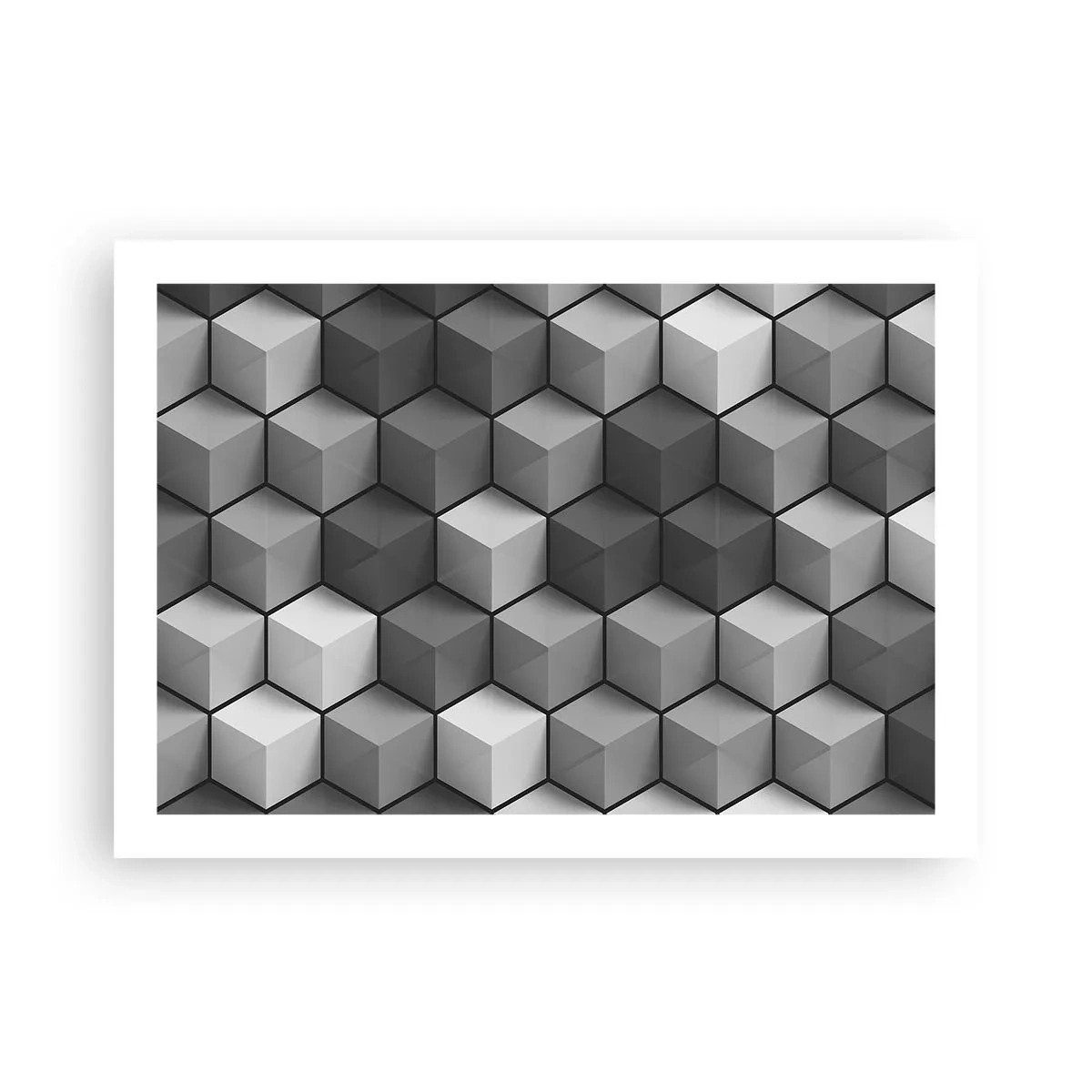 Plakat - Kubistisk puslespil - 70x50 cm