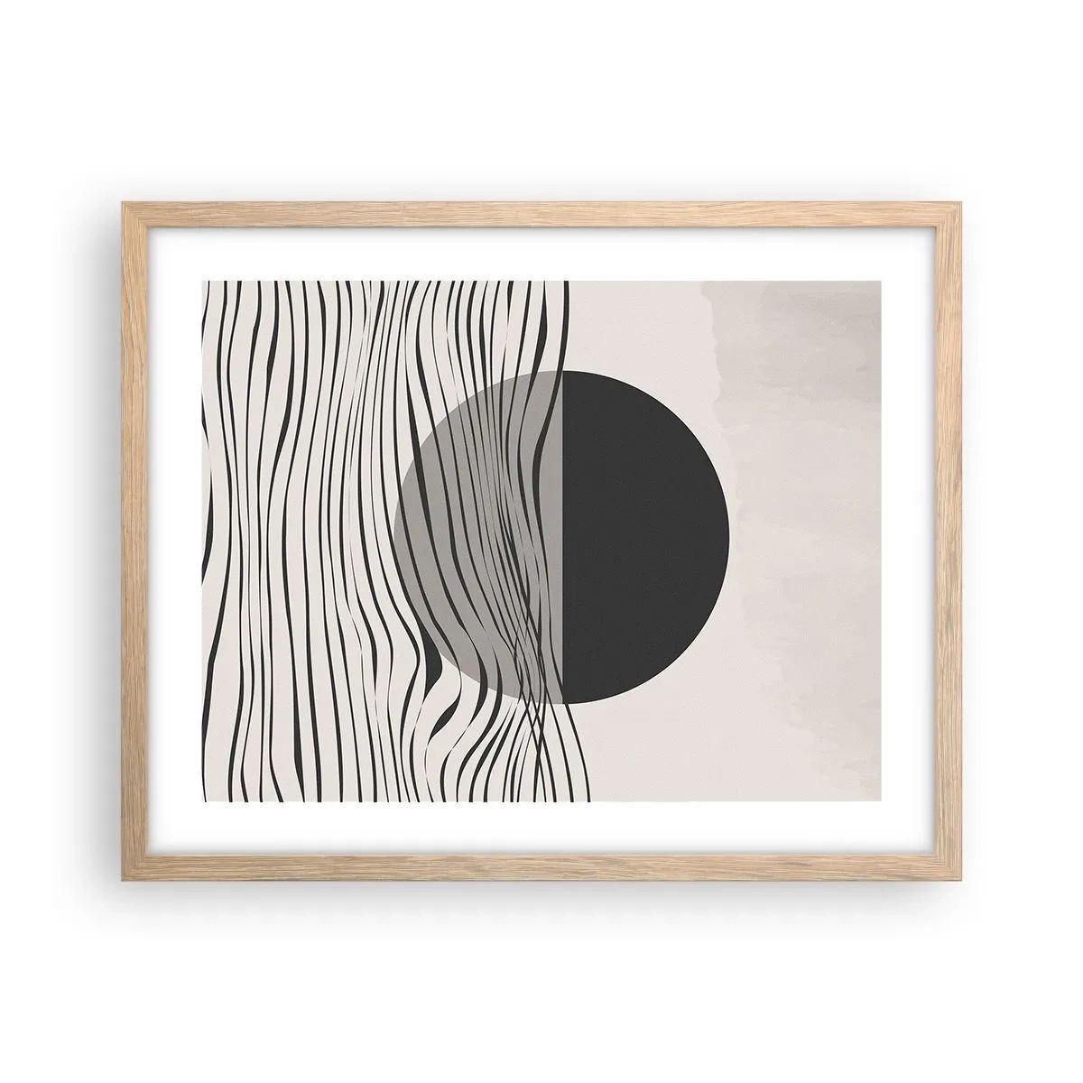 Plakat i ramme af lyst egetræ - Halvkomposition - 50x40 cm