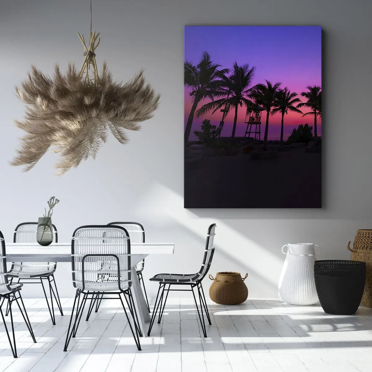 Lærredstryk - Billede på lærred - En aften under palmerne - 50x70 cm