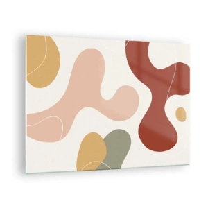 Billede på glas - Abstrakt komposition af organiske former - 70x50cm - Es eller flores? - Moderne vægdekoration til stue og soveværelse ARTTOR