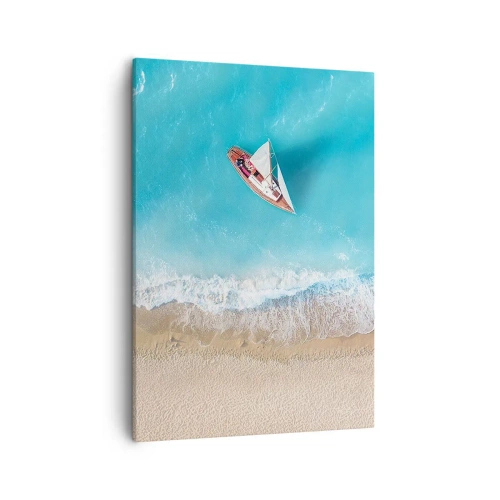 Lærredstryk - Billede på lærred - På grænsen mellem blå og guld - 50x70 cm