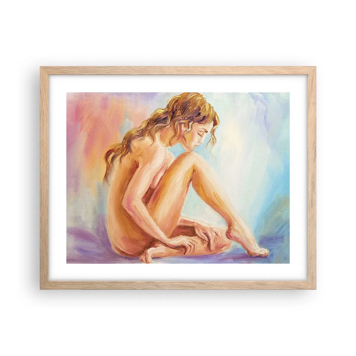 Plakat i ramme af lyst egetræ - Ungdomens handling - 50x40 cm
