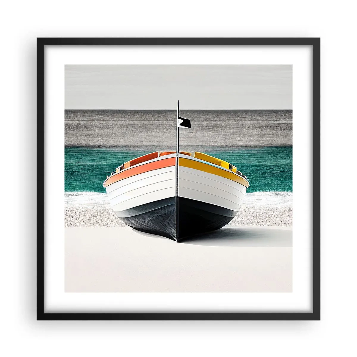 Plakat i sort ramme - På sin plads - 50x50 cm