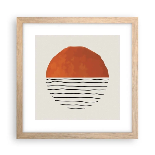 Plakat i ramme af lyst egetræ - I en japansk atmosfære - 30x30 cm