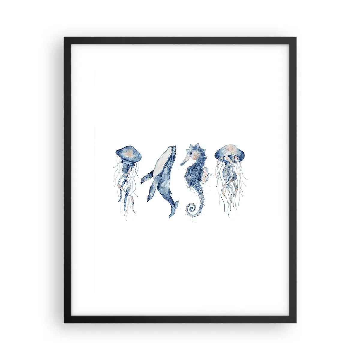 Plakat i sort ramme - Havets vidundere - 40x50 cm
