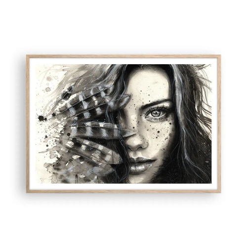 Plakat i ramme af lyst egetræ - Vild skønhed - 100x70 cm