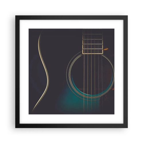 Plakat i sort ramme - Et øjeblik før det lyder - 40x40 cm
