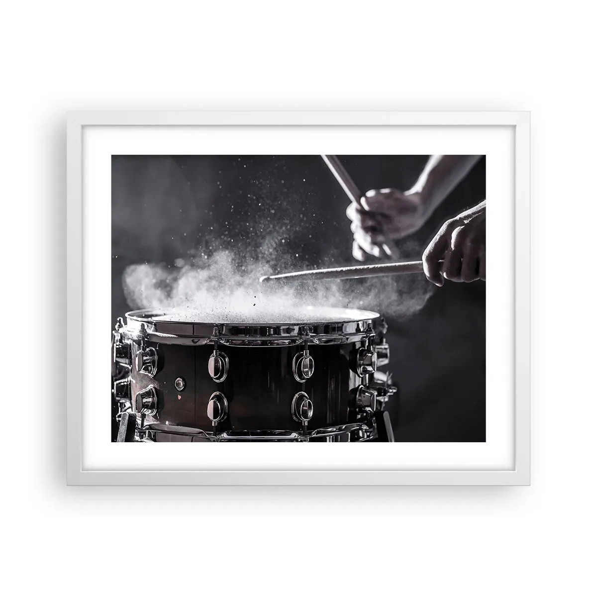 Plakat i hvid ramme - Musikkens puls - 50x40 cm