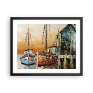 Plakat i sort ramme - Fredelig tilbagevenden - 50x40 cm