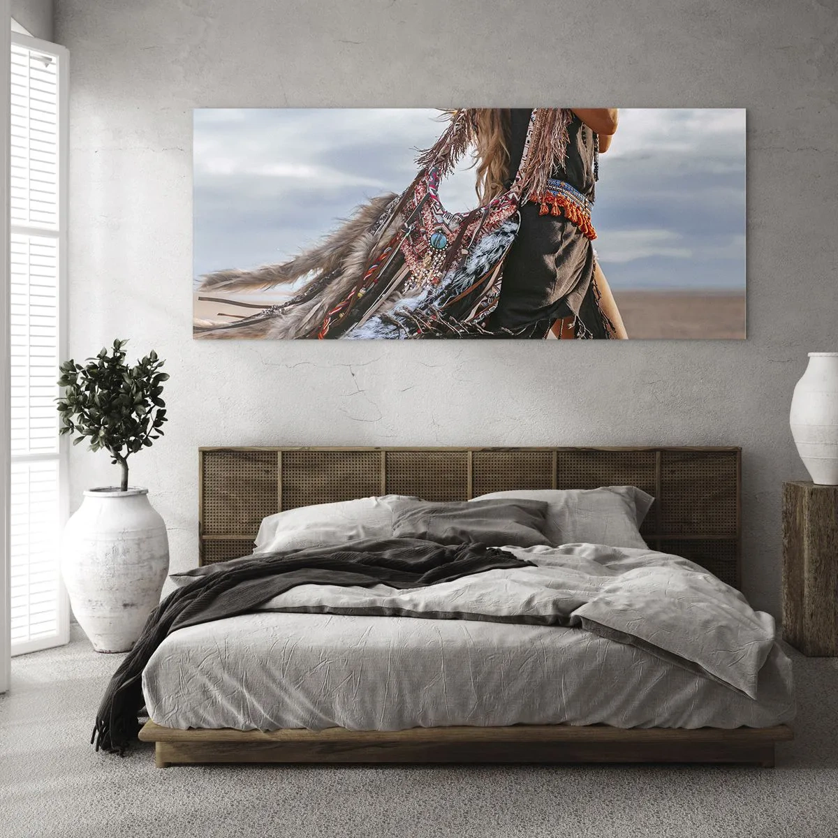 Billede på glas - Shamanens pige - 100x40 cm